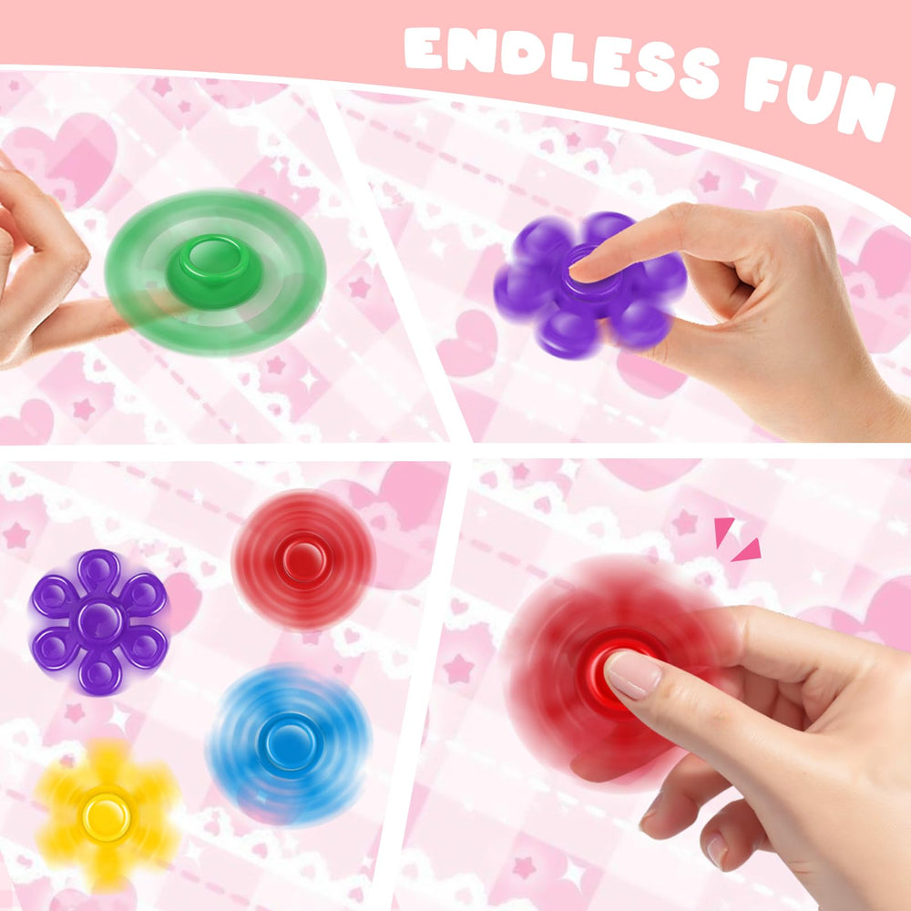 Nicknack six-color spinner set promotes variety in play.