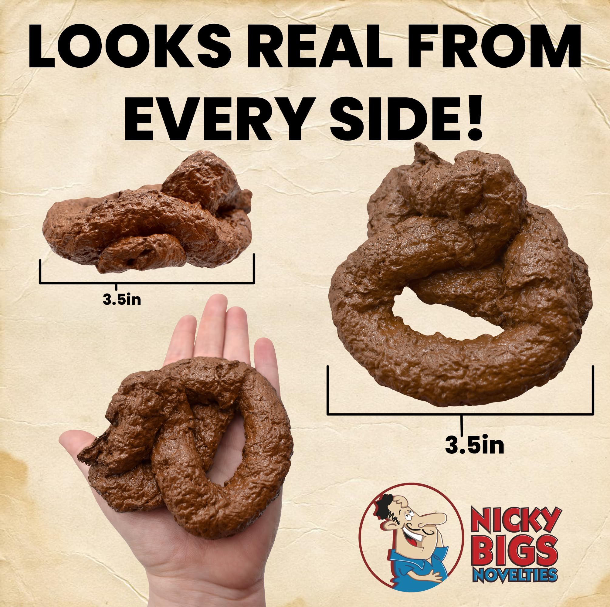 Nicky Bigs Novelties realistic poop gag gift for parties