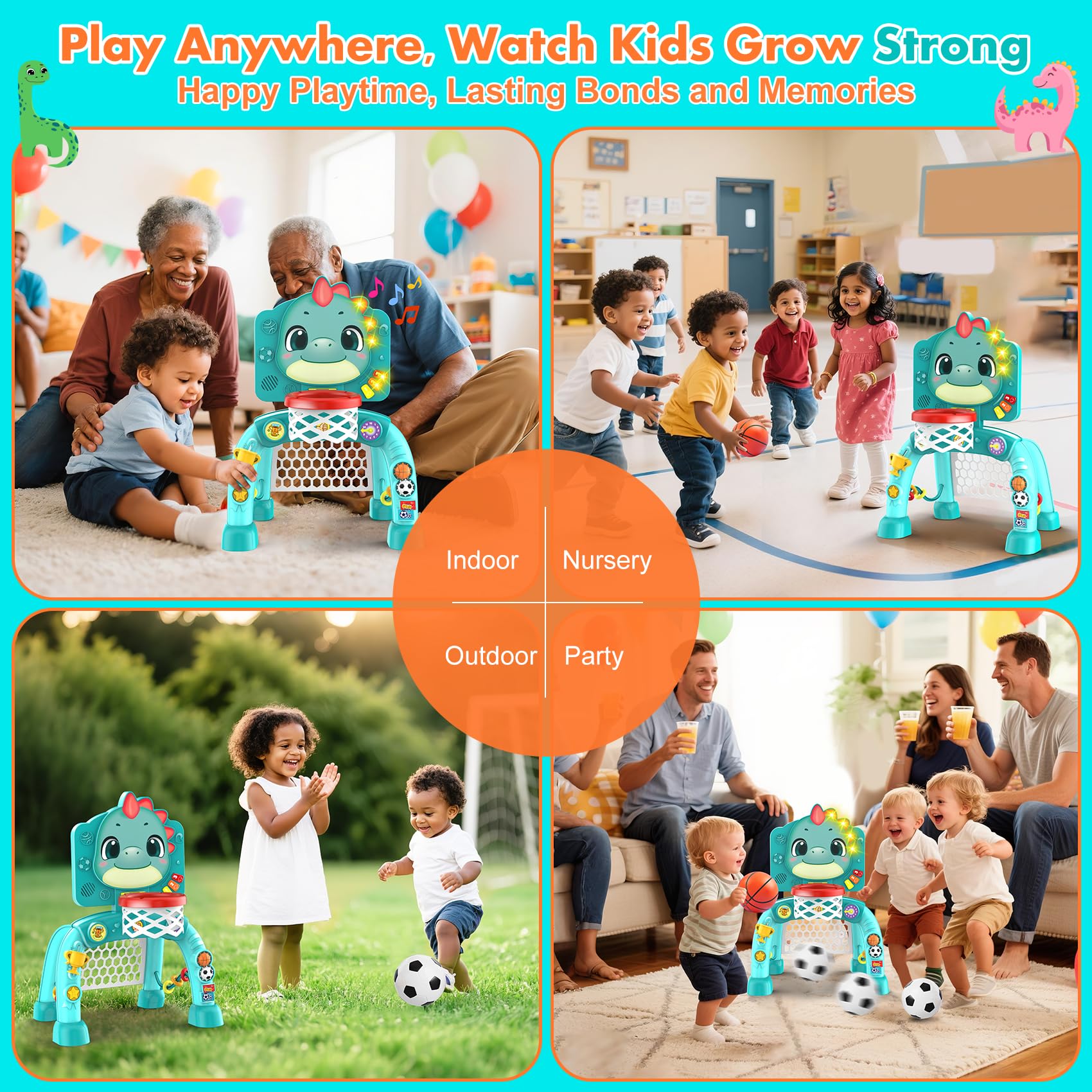 Nicmore dinosaur base-stability ensures sturdy play indoors or outdoors.