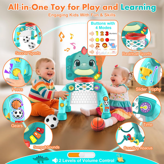 Nicmore dinosaur ring-throw toy encourages precise aiming and hand-eye coordination.