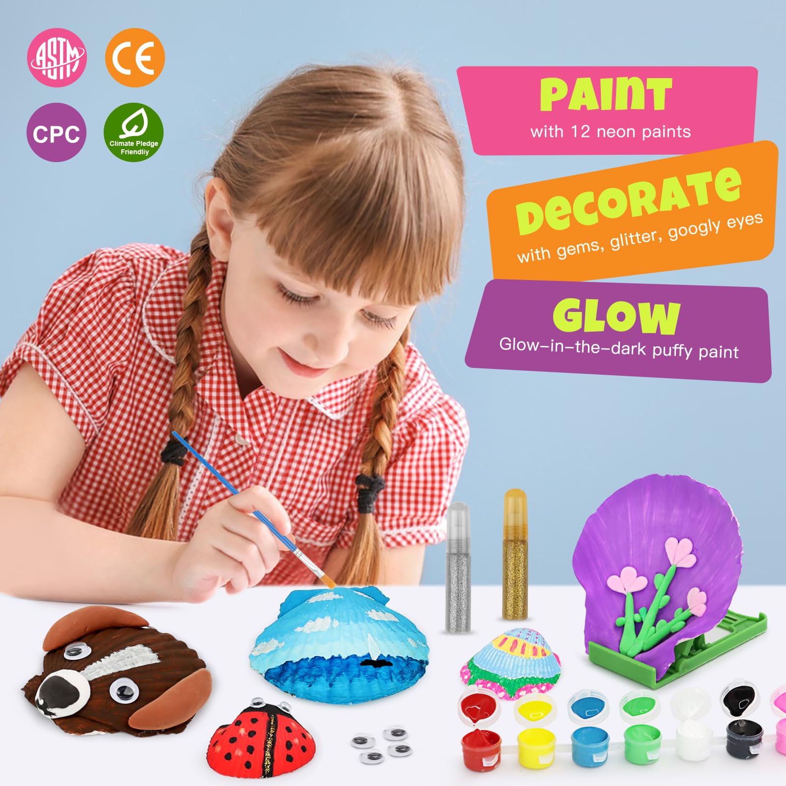 Nicmore glow-in-the-dark paints that shimmer in dim light during crafts