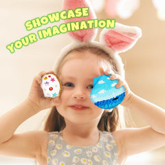 Nicmore googly eyes and gems to create playful shell characters