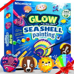 Nicmore sea shell art kit with 12 shells for imaginative painting at home