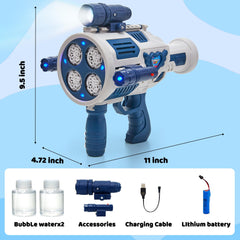 Nicojoy bubble gun designed for safe indoor and outdoor use with kids