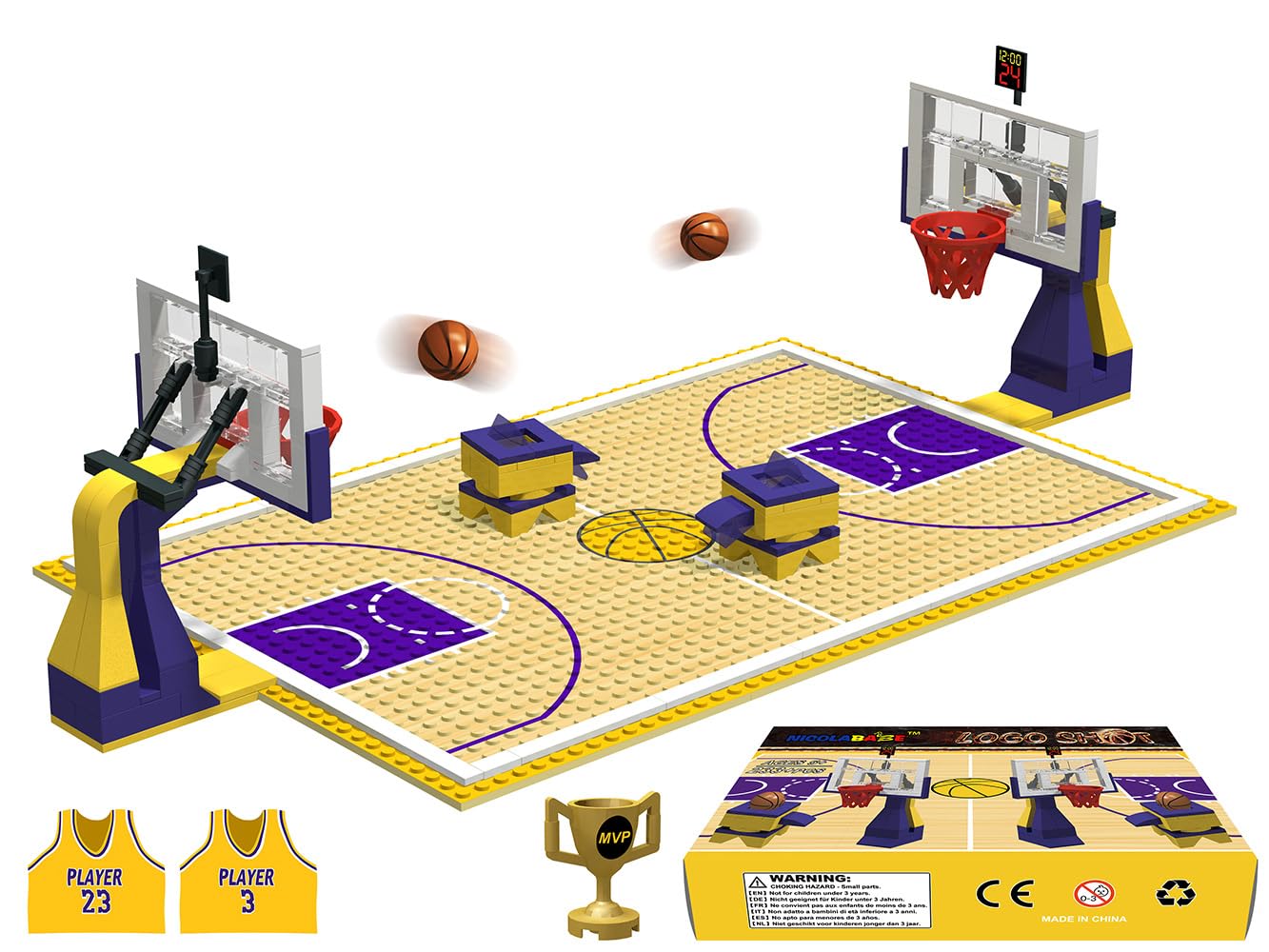 Nicolababe baseplates for basketball court provide stable play surface