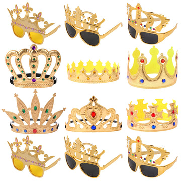 NICOWARM crown glasses set for fun family photo props and playful roles