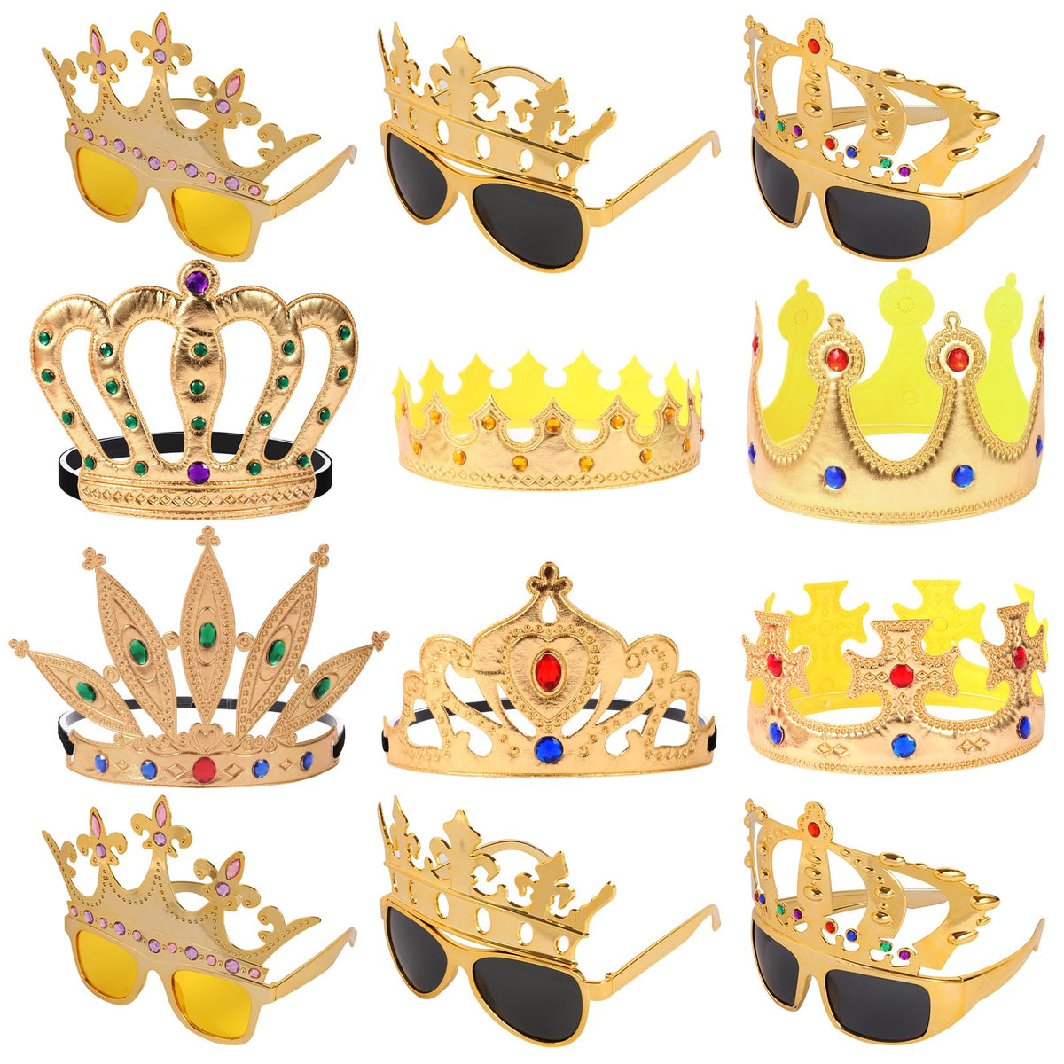 NICOWARM crown glasses set for fun family photo props and playful roles