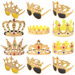 NICOWARM crown glasses set for fun family photo props and playful roles
