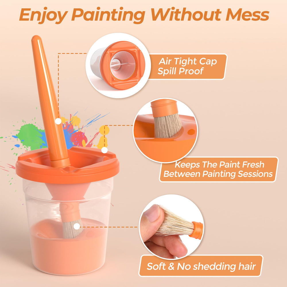 Nicpro 14-color washable paints on paper show bright, quick-drying results.