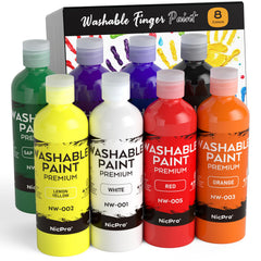 Nicpro eight-color washable paint set bottles enable easy, controlled kids painting.