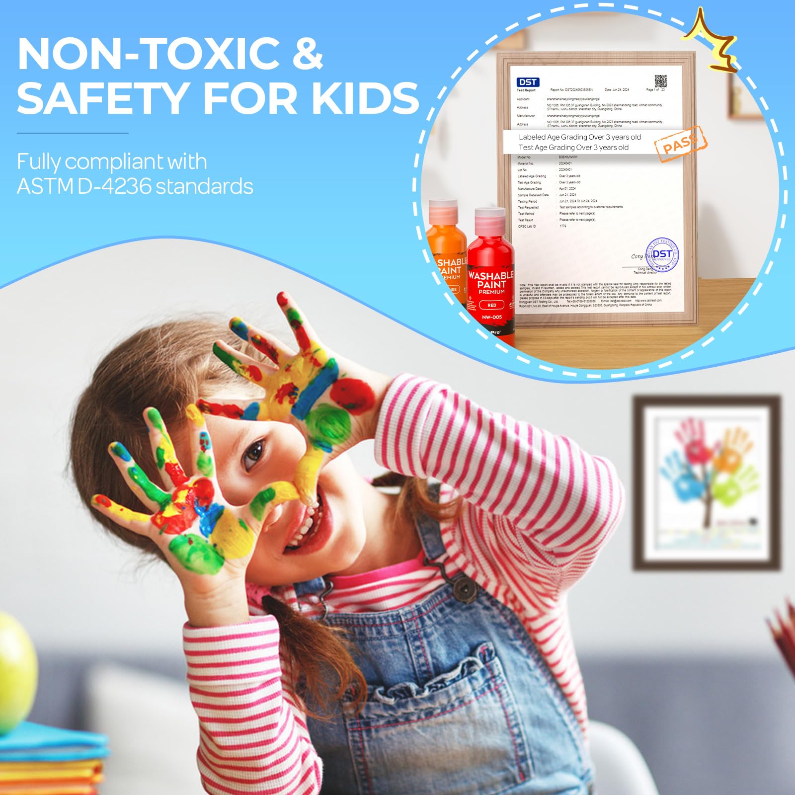 Nicpro vibrant color assortment ideal for toddler painting sessions