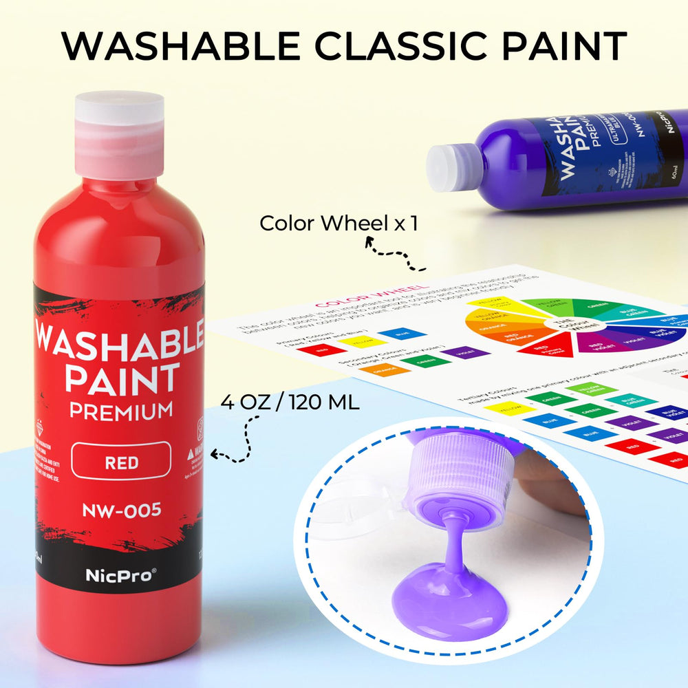 Nicpro creamy matte finish paint texture, ideal for finger painting and layering.