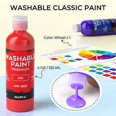 Nicpro creamy matte finish paint texture, ideal for finger painting and layering.