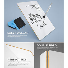 Nicpro dry erase lap board markers and erasers included for easy setup.