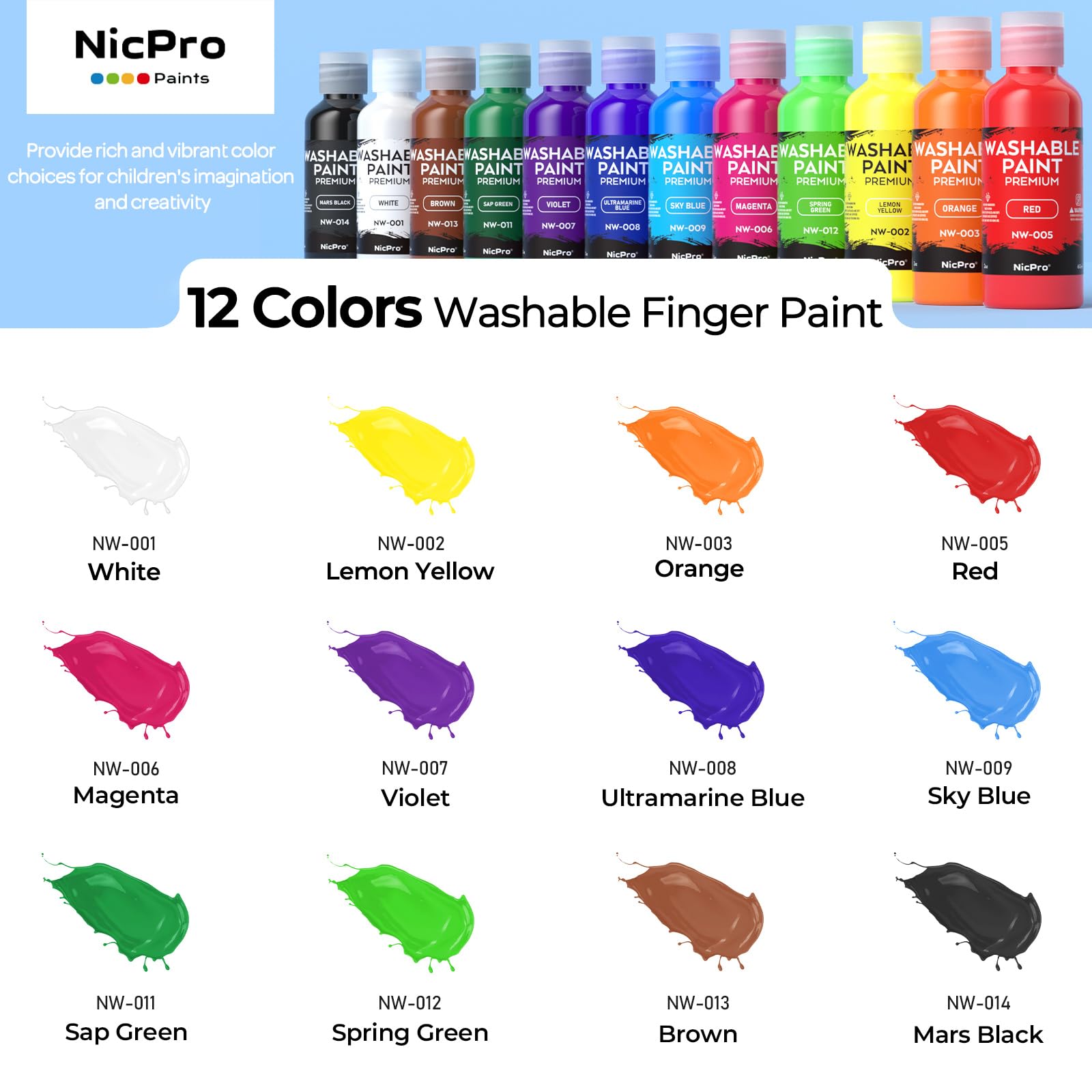 Nicpro gift-ready paint set shown in packaging for birthdays or classrooms