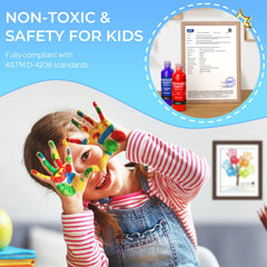 Nicpro kid-safe non-toxic label confirms ASTM D-4236 compliance for parents.