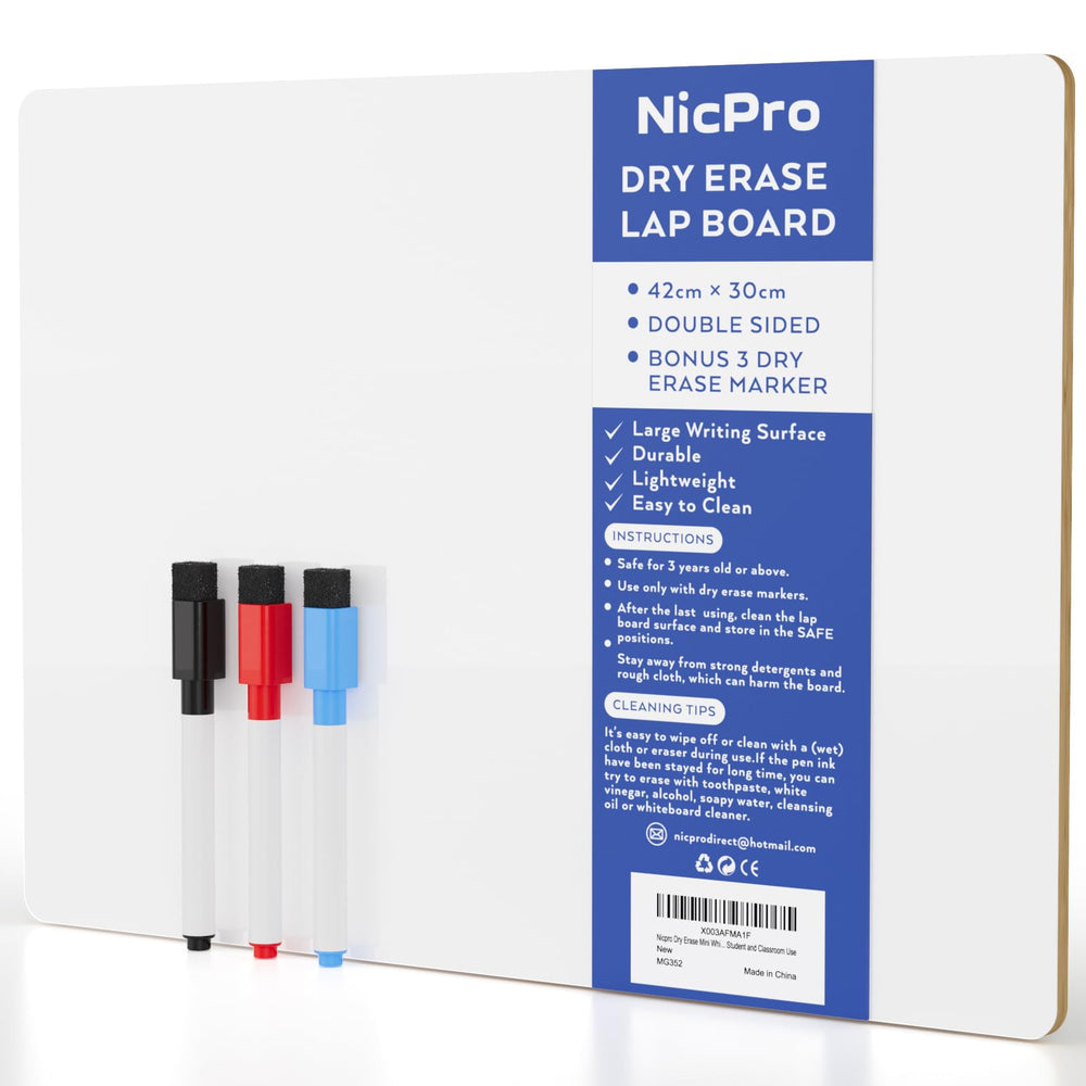 Nicpro lapboard double-sided dry erase surface for versatile classroom writing.