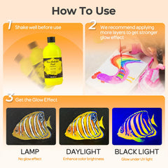Nicpro neon green fluorescent paint bottle designed for classroom use