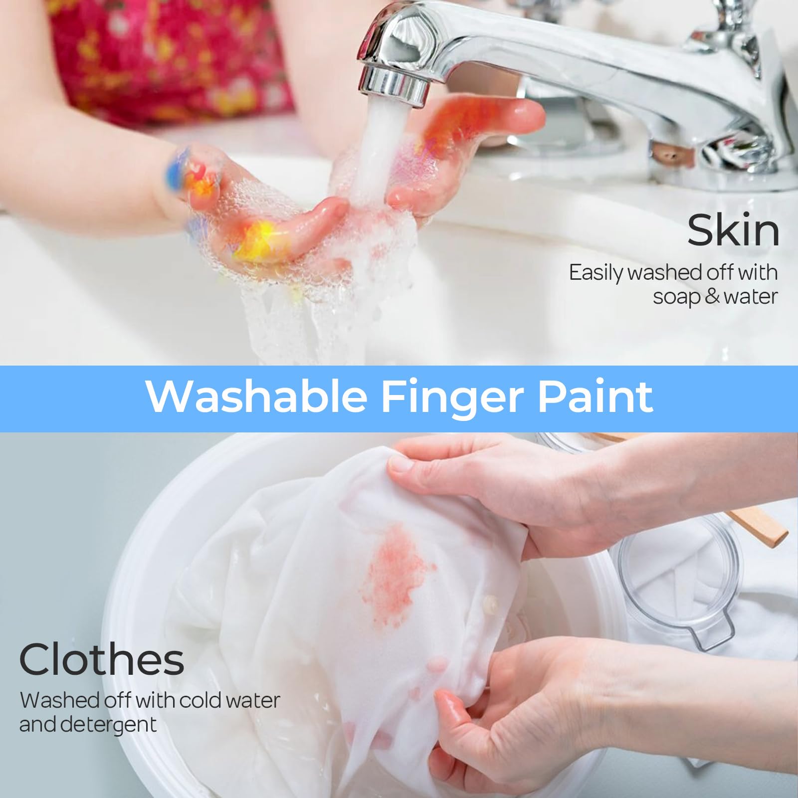 Nicpro paints wipe away from skin and most fabrics after use