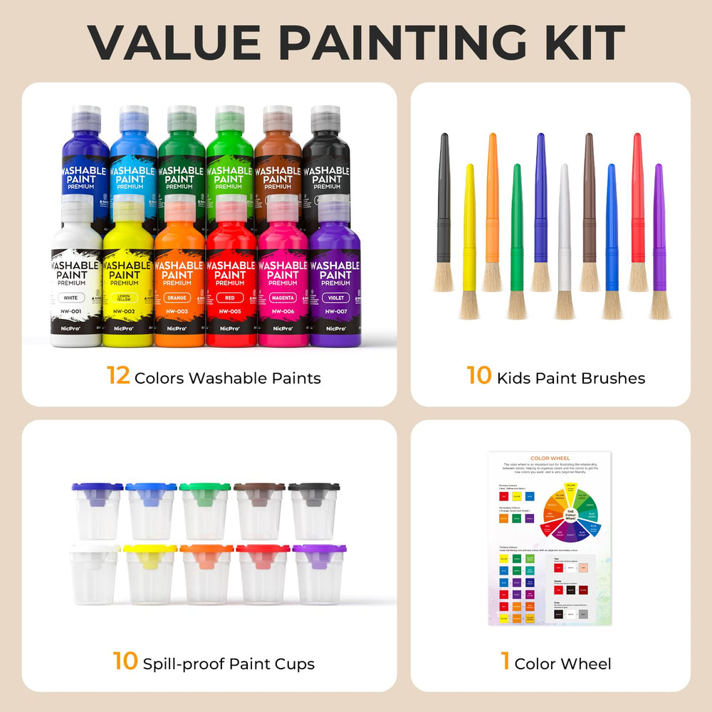 Nicpro rich-pigmented paints deliver bold colors for artworks.