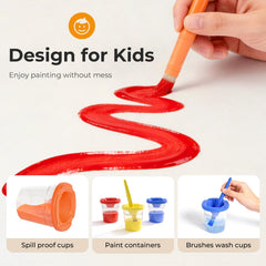 Nicpro spill-proof cups prevent mess during art time.