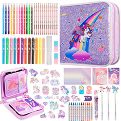 Nicpro Unicorn marker set case: organized storage keeps art supplies ready for travel.