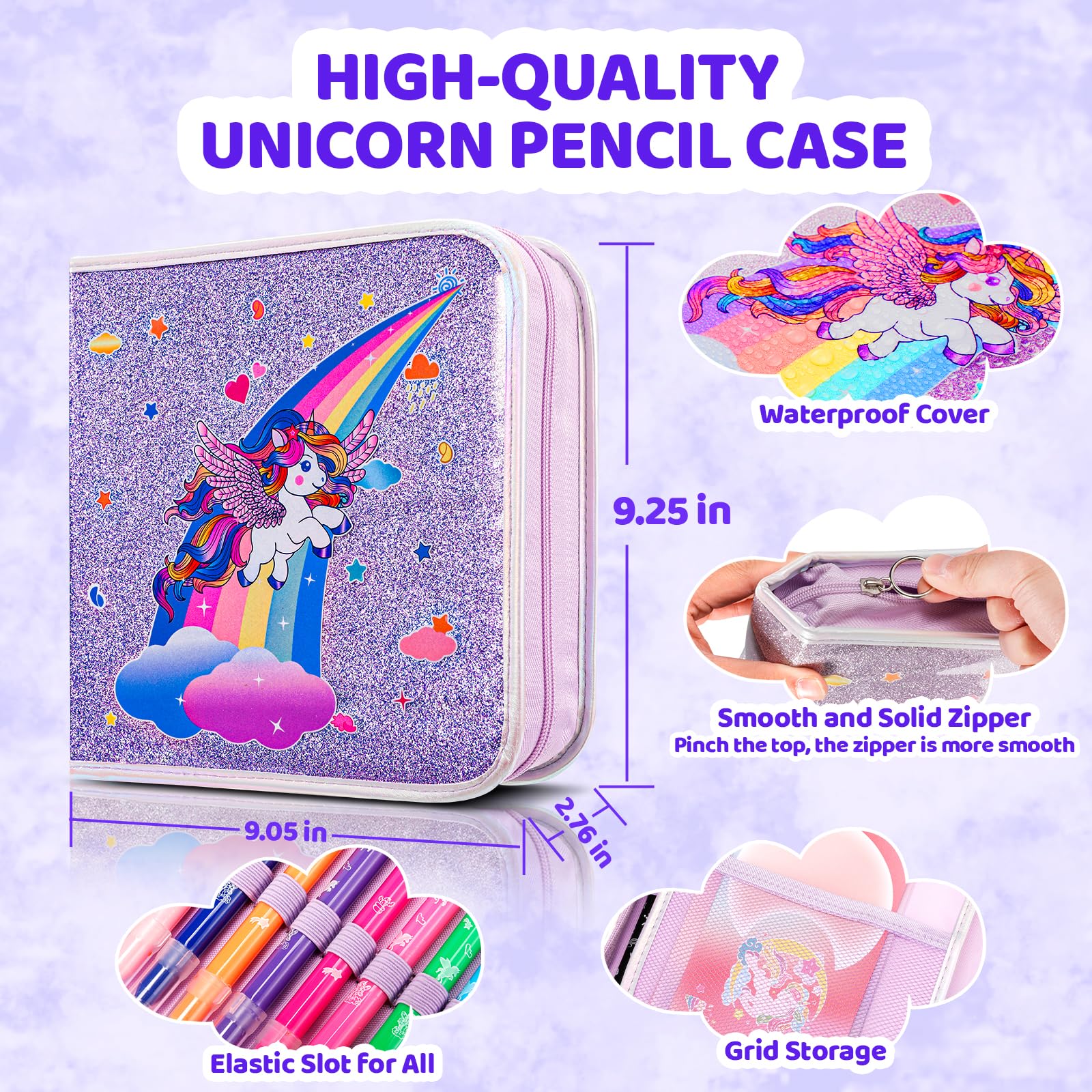 Nicpro Unicorn marker set stickers: extra embellishments to personalize artwork.