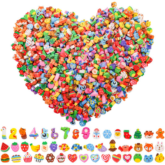 Nicunom mini erasers love heart shapes for cute classroom prizes and playful learning
