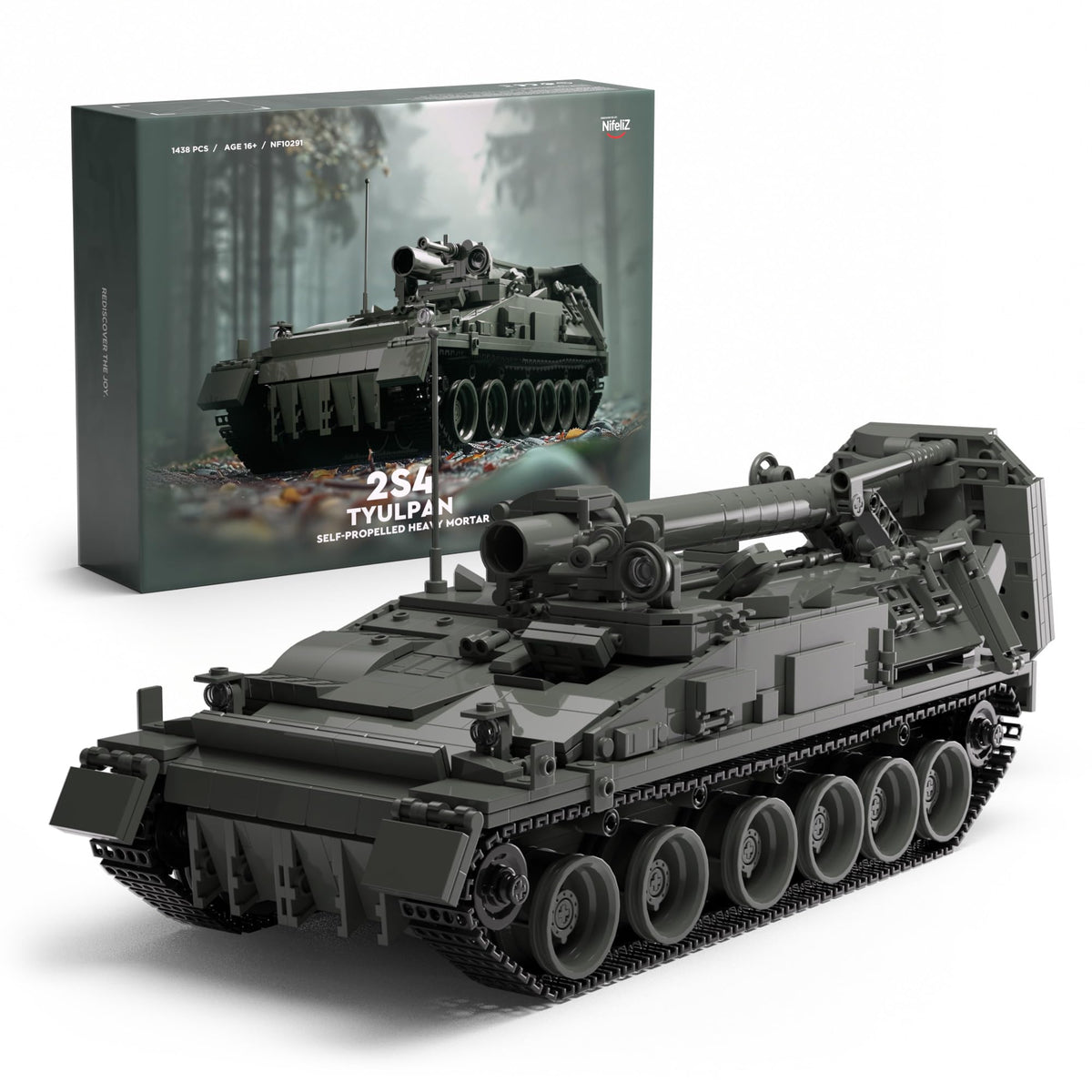 Nifeliz 2S4 mortar assembly model shows authentic exterior design for display.