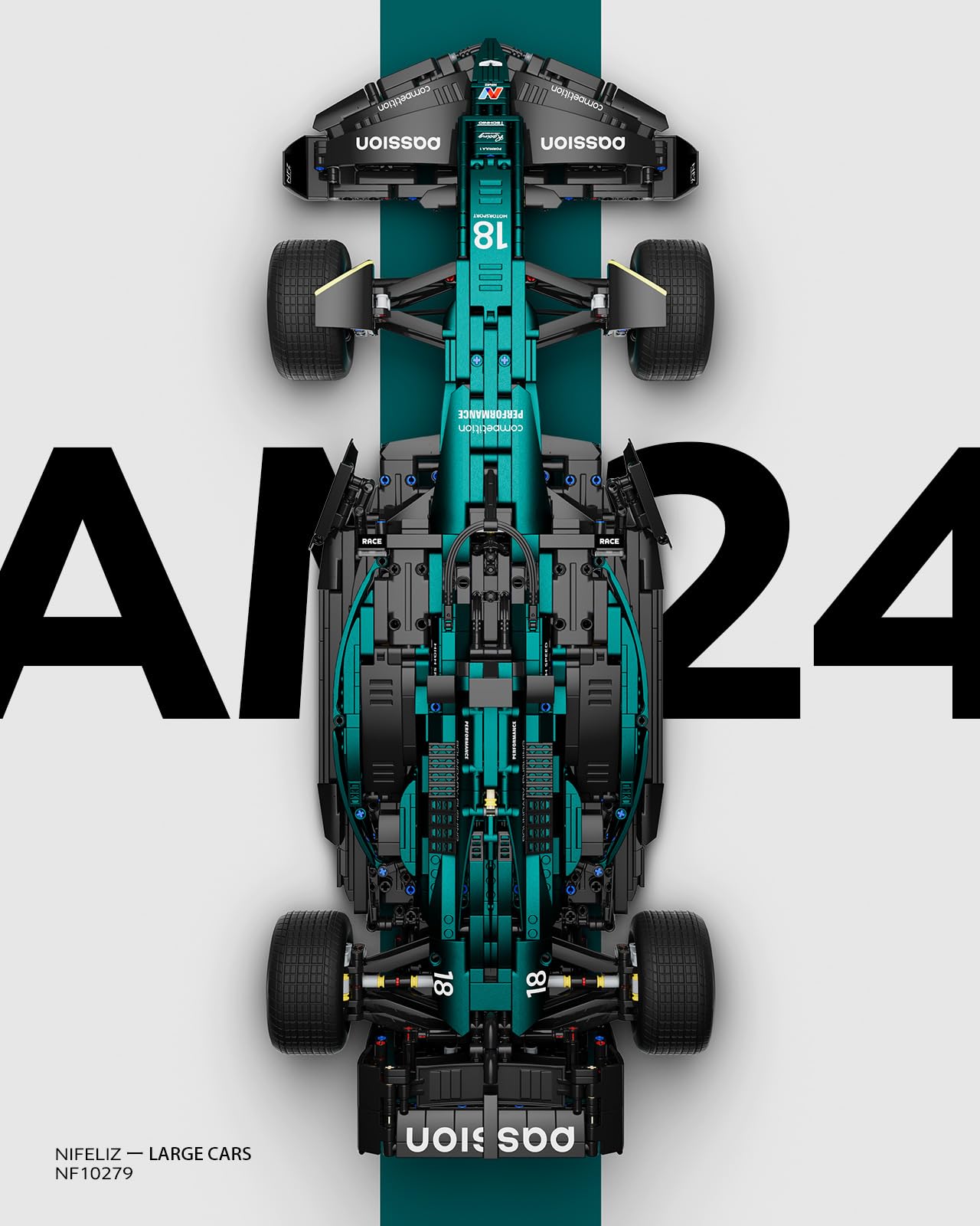Nifeliz AM24 differential and moving pistons illustrating engine realism.
