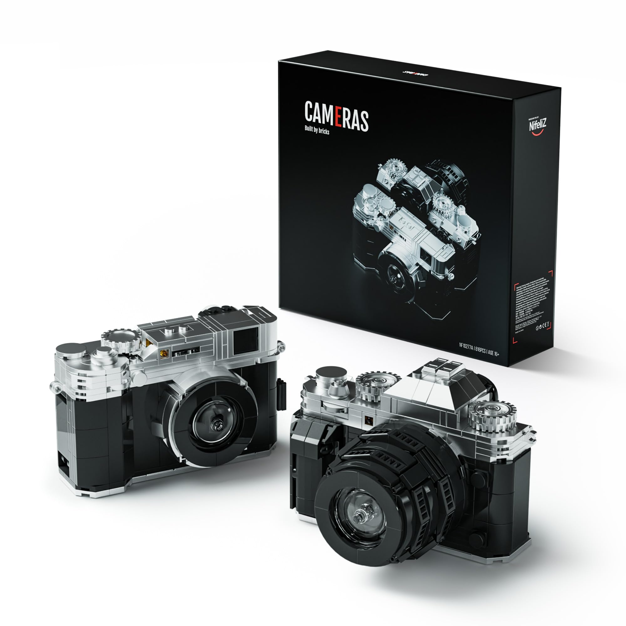 Nifeliz Cameras Building Set: two collectible camera models ready for display.