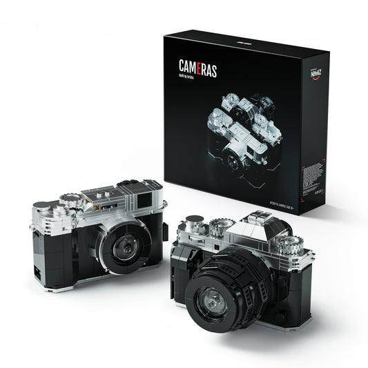Nifeliz Cameras Building Set: two collectible camera models ready for display.