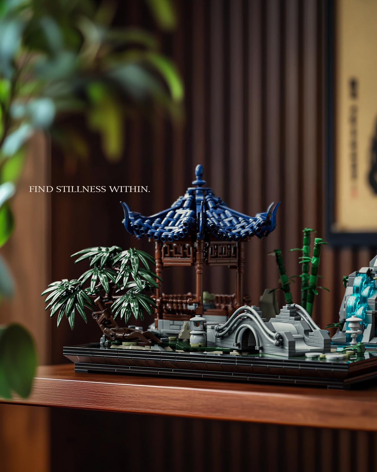 Nifeliz bamboo and rock formation adds serene texture to your workspace