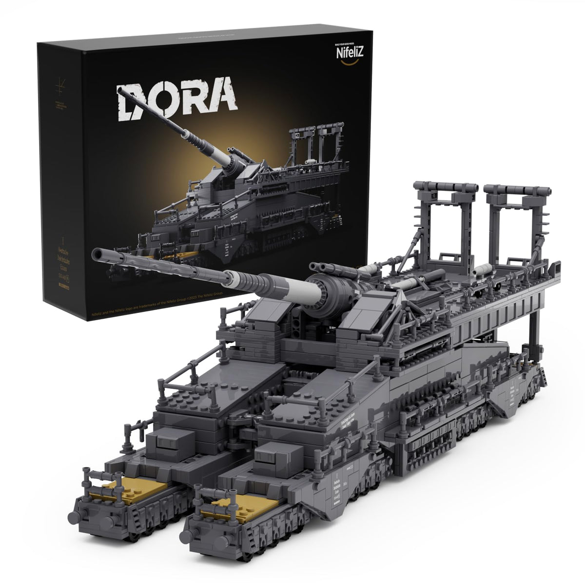 Nifeliz Dora building set pieces highlight a historic military design for display and learning.