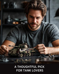 Nifeliz King Tiger tank model display stand supports a proud shelf presentation.