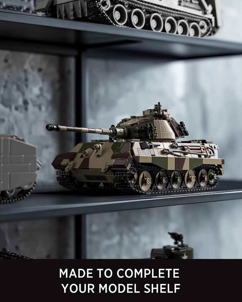 Nifeliz King Tiger tank model internals visible enabling inside-view exploration during build.