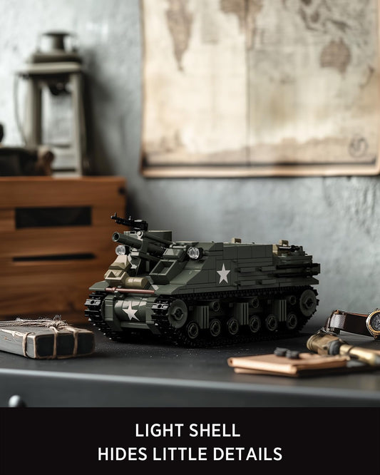 Nifeliz M7 Priest tank model with front-mounted barrel highlighting authentic WW2 design for collectors