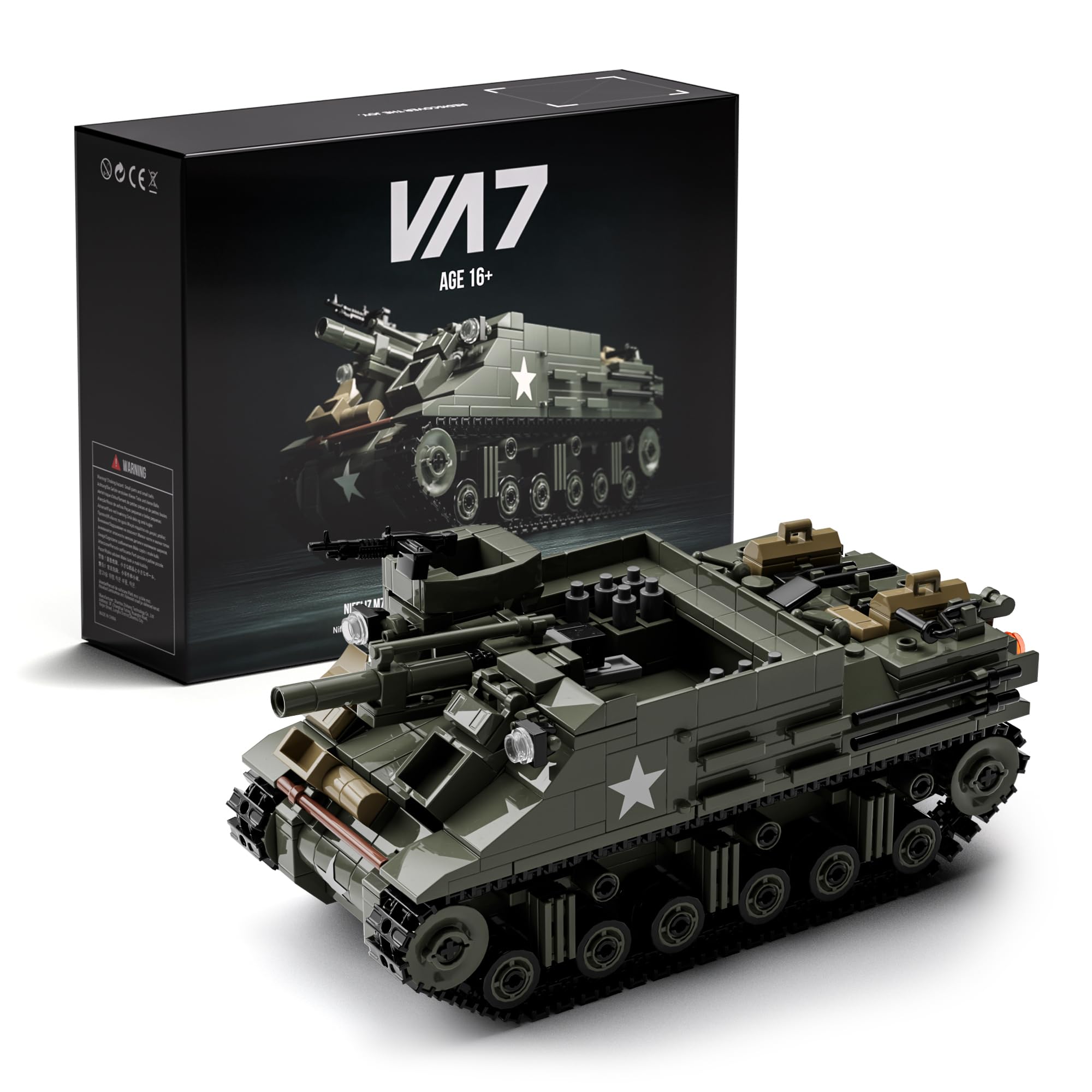 Nifeliz M7 Priest tank model with open-top turret for display and detailed study
