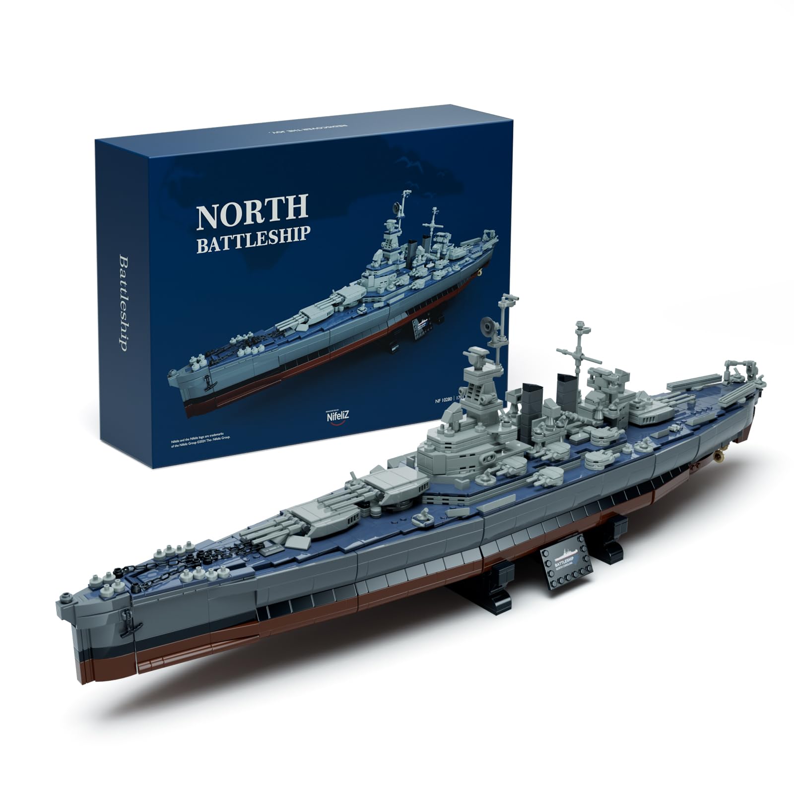 Nifeliz North Battleship front view highlighting detailed craftsmanship for display
