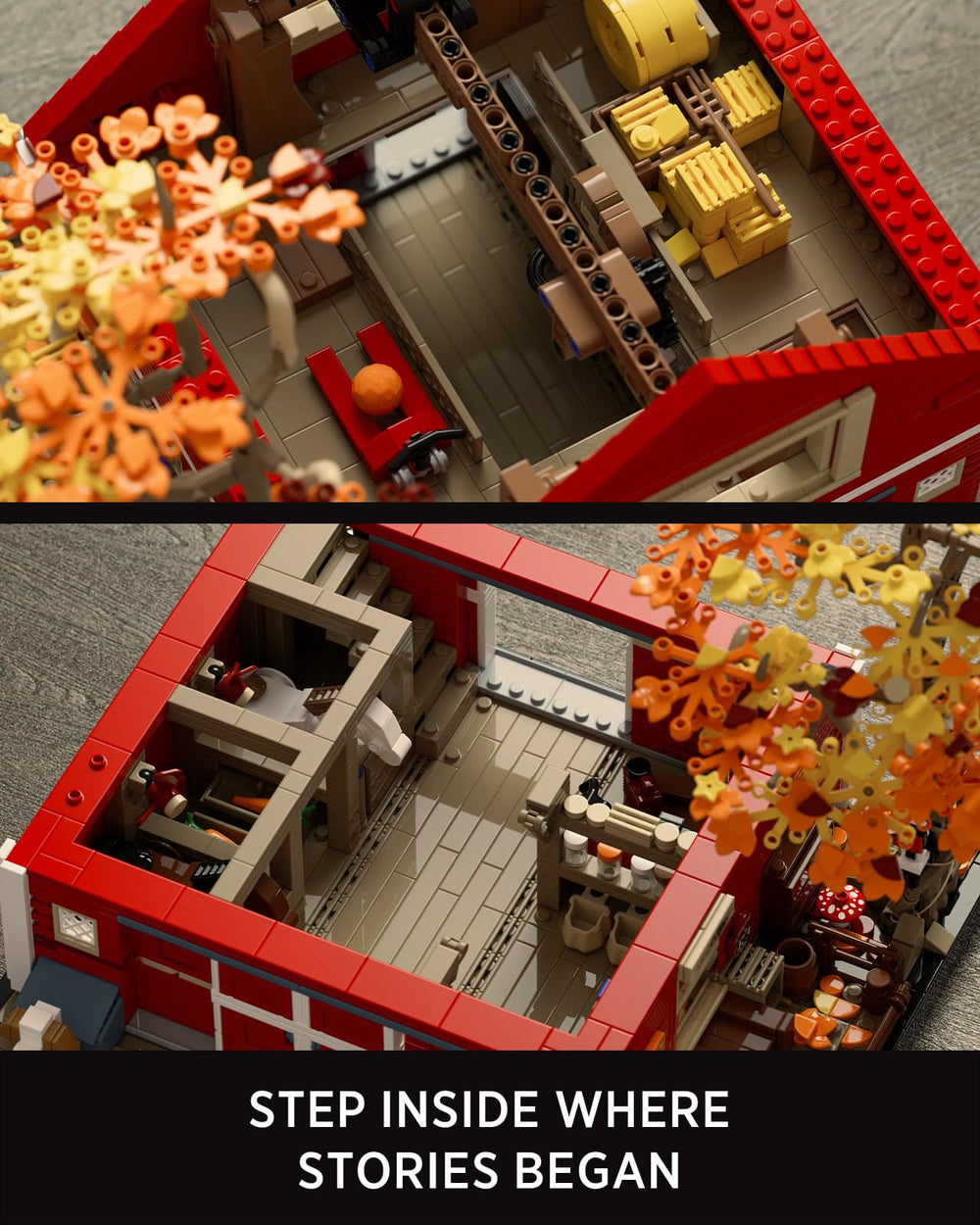 Nifeliz Red Barn Building Set haylofts and stable detail adds rural ambiance to any shelf.