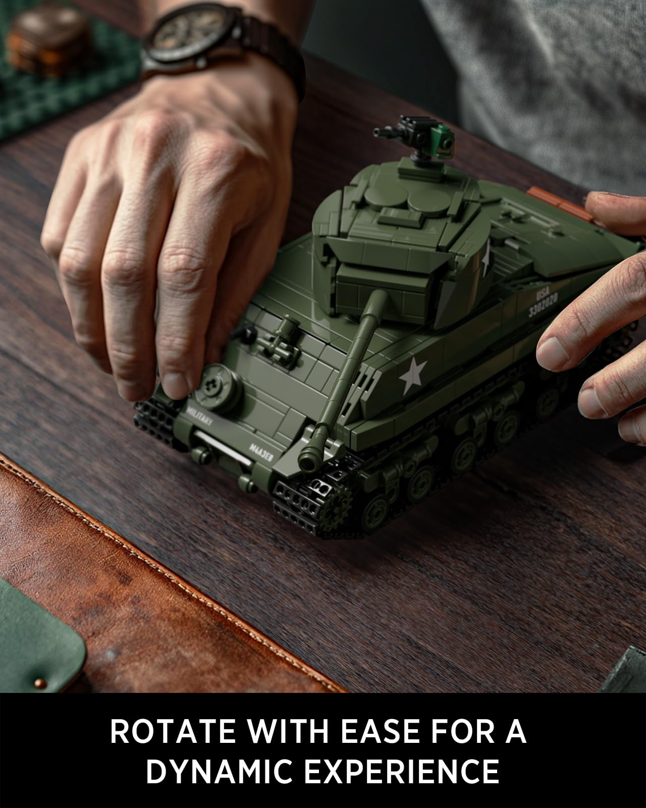 Nifeliz Sherman tank display-ready model suits home shelves