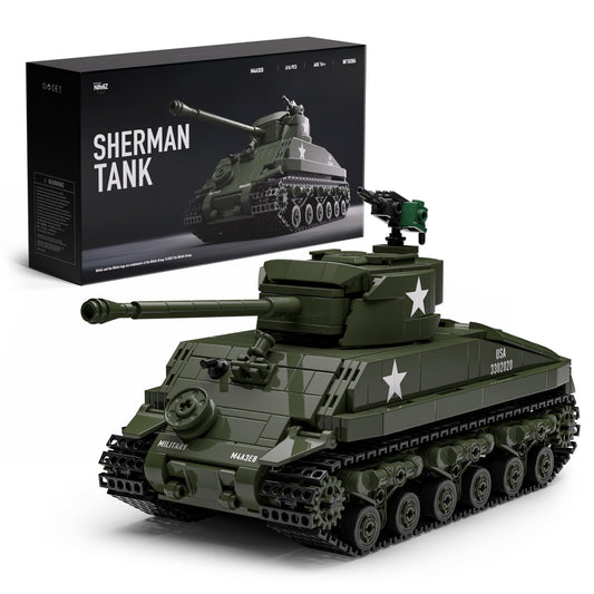 Nifeliz Sherman tank front-section movement enables dynamic posing on display