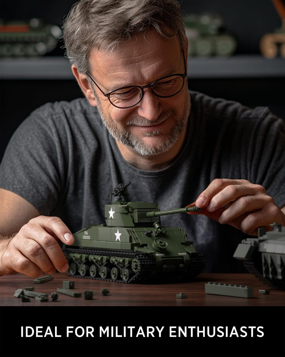 Nifeliz Sherman tank gift-ready kit for adult hobbyists