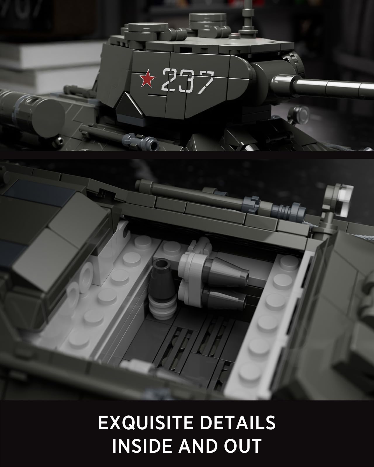 Nifeliz T34/85 Tank bagged pieces showcase organized construction.