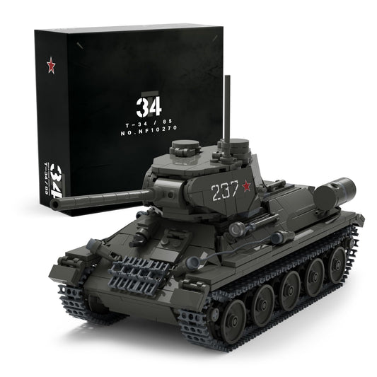 Nifeliz T34/85 Tank front view highlights detailed exterior for display.