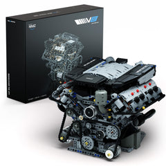 Nifeliz V8 engine building set shows piston assembly in motion for hands-on mechanical exploration