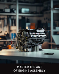 Nifeliz V8 engine set reveals valve movement for authentic engine detail