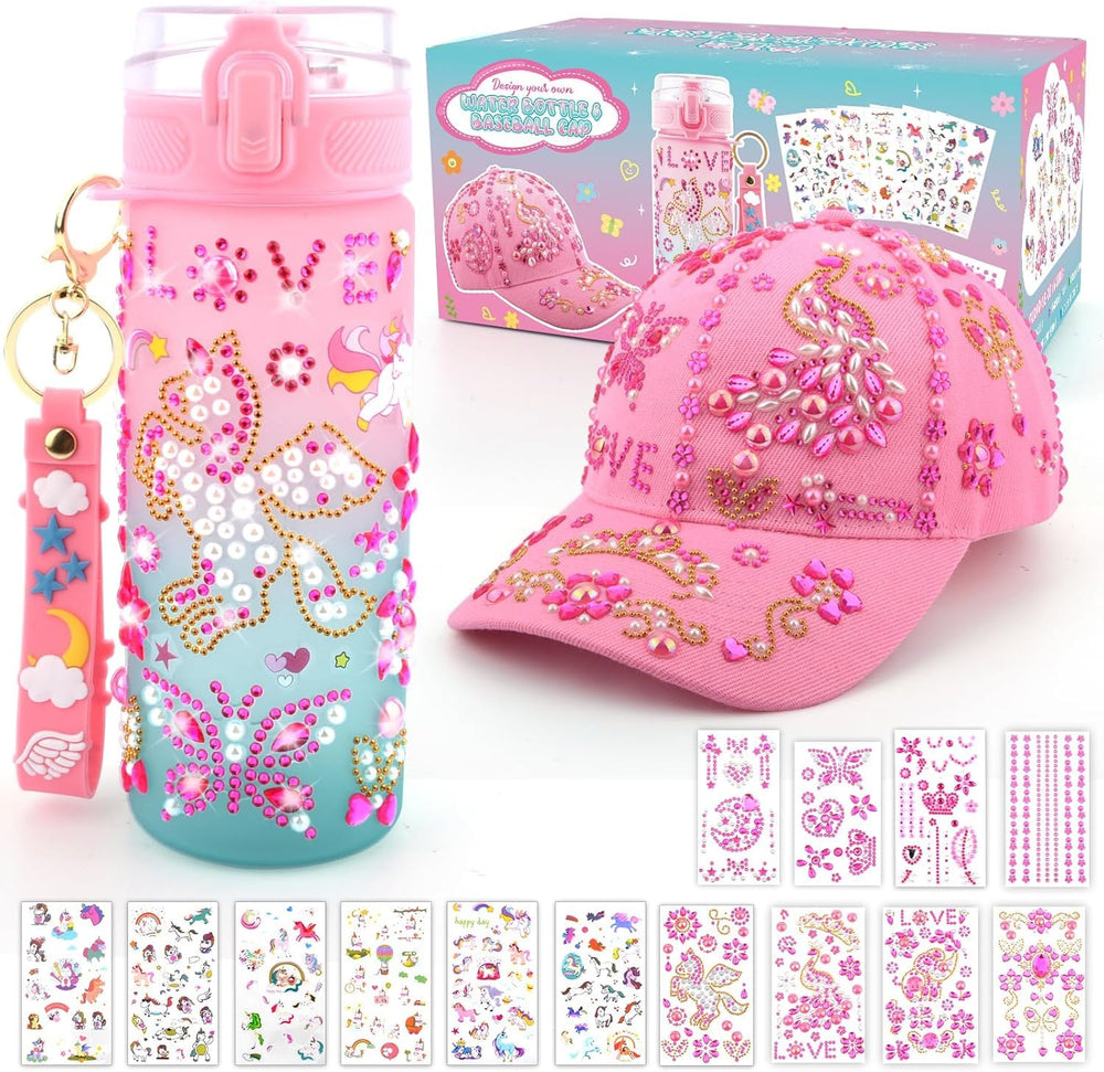 Nigifter decorate-your-own-water-bottle-600ml with gems for personalized hydration