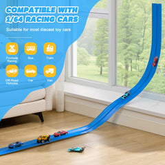 Nigwet car ramp toy allows smooth launches for pretend race days.