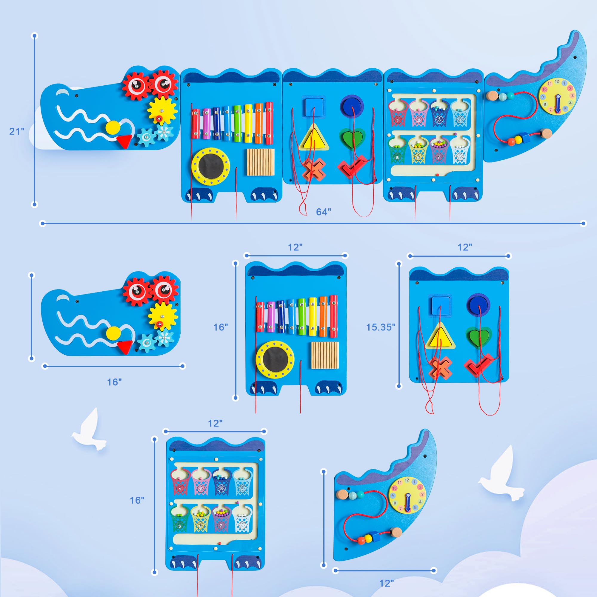 Nigwet Crocodile magnetic color and number maze introduces sorting and early counting skills